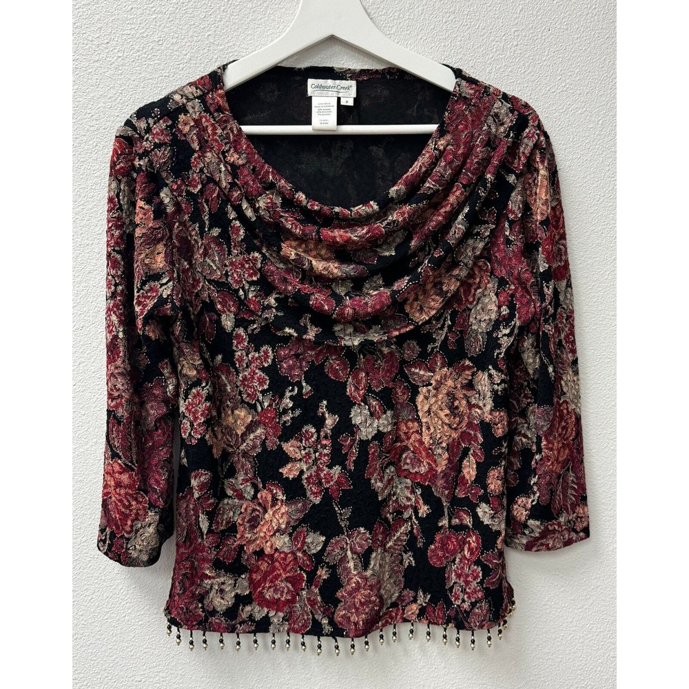 Coldwater Creek Women's Pull Over Blouse Tapestry Print‎ Size S